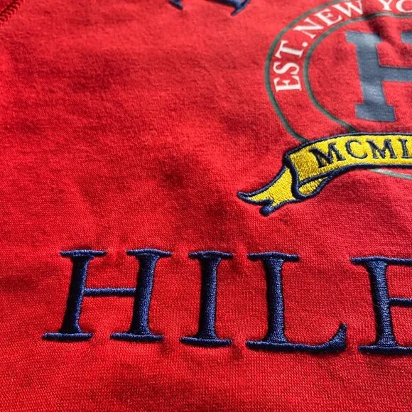 Brand New Tommy Hilfiger Red Sweater with Embroidered Logo - Picture 5 of 14
